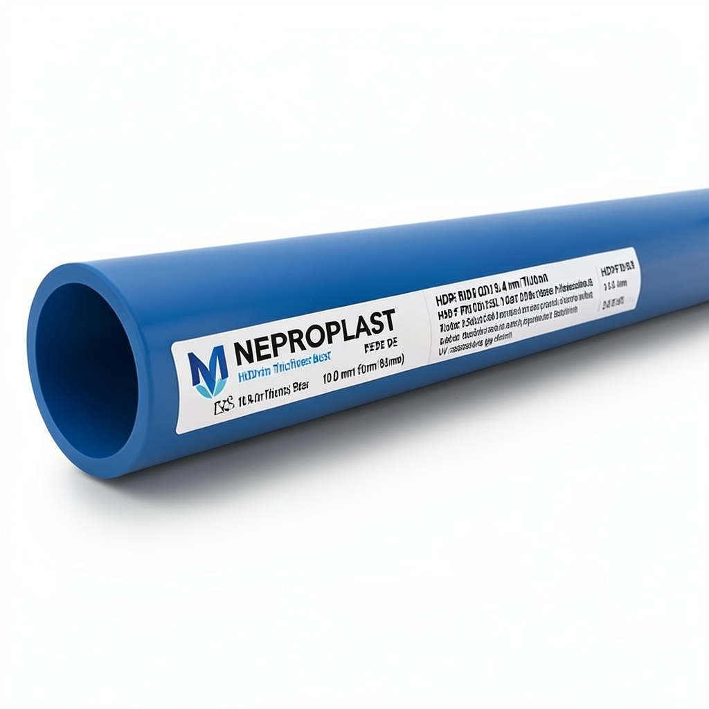 HDPE Pipes PE 80 10 Bar 250 mm OD 18.4 mm Thickness Blue | NEPROPLAST