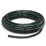 لفة أنابيب HDPE ضغط 6 بار PE 80 قطر خارجي 160 مم SDR 22 أسود مع خطوط خضراء