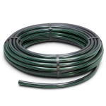 لفة أنابيب HDPE ضغط 10 بار PE 80 قطر خارجي 50 مم SDR 13.6 لون أسود مع خط أخضر