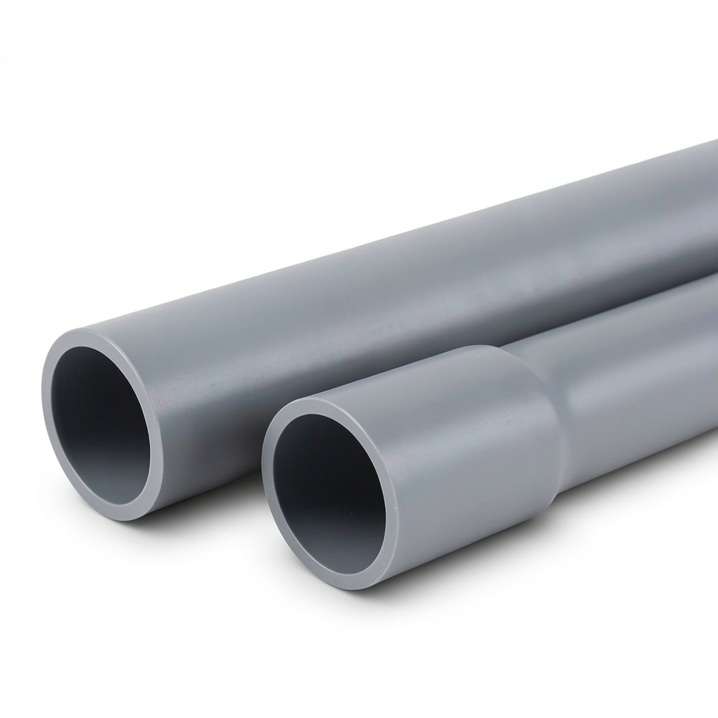 UPVC Pipes Sewage Nominal Pressure 6 Bar Outside Diameter 63 mm Thickness 1.9 mm Gray