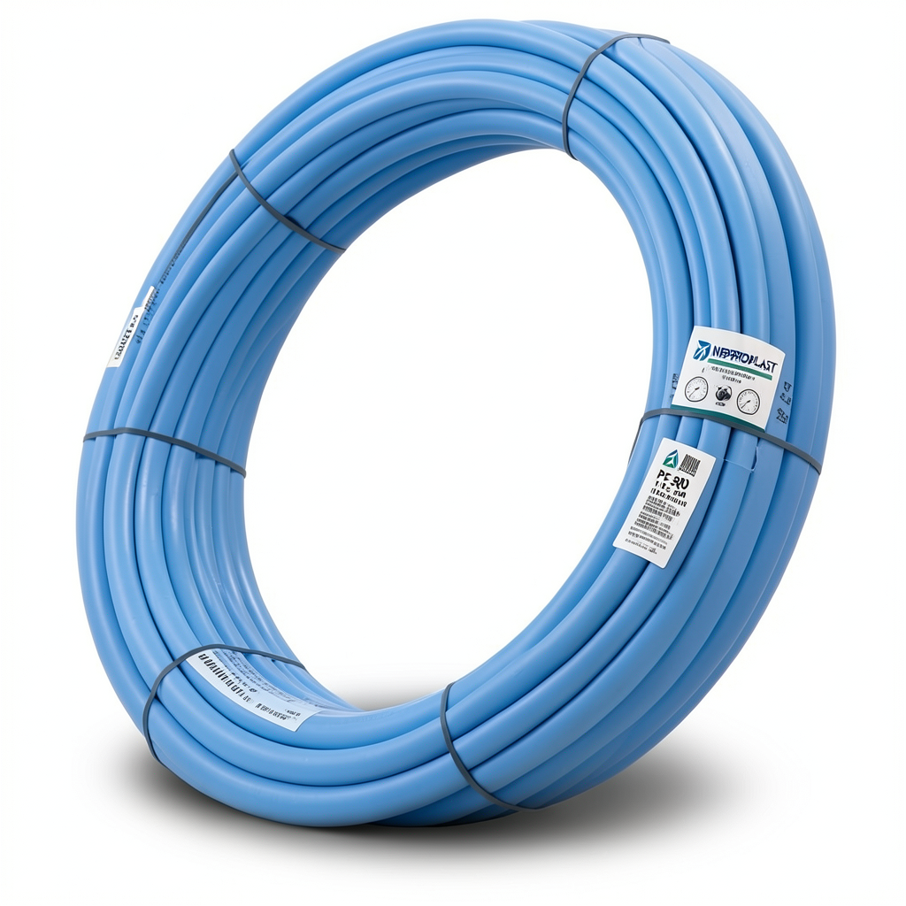 أنابيب HDPE PE 80 ضغط 10 بار قطر 50 مم سمك 3.7 مم لون أزرق | نيبروبلاست
