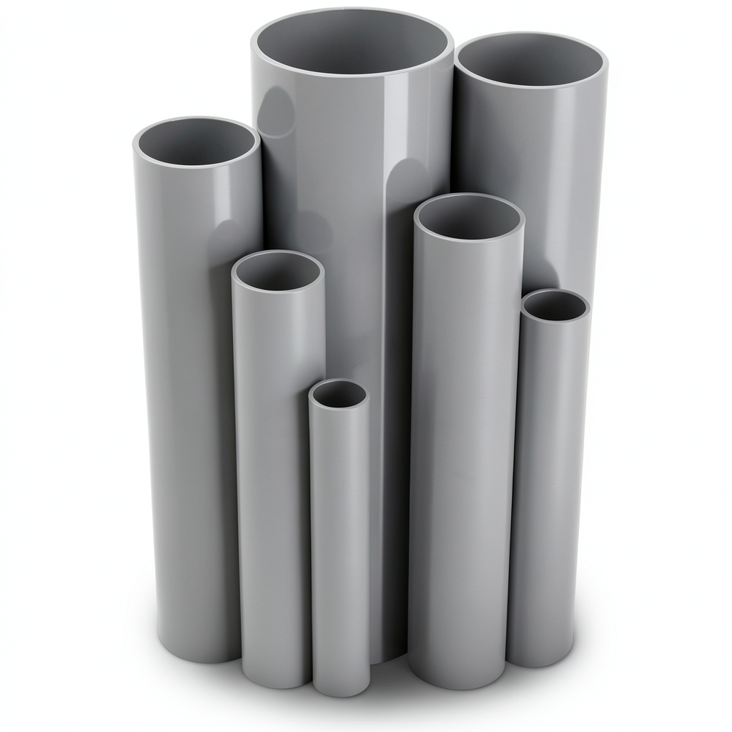 UPVC Pipes Nominal Pressure 12 Bar Outside Diameter 218.8 mm Thickness 10.3 mm Gray