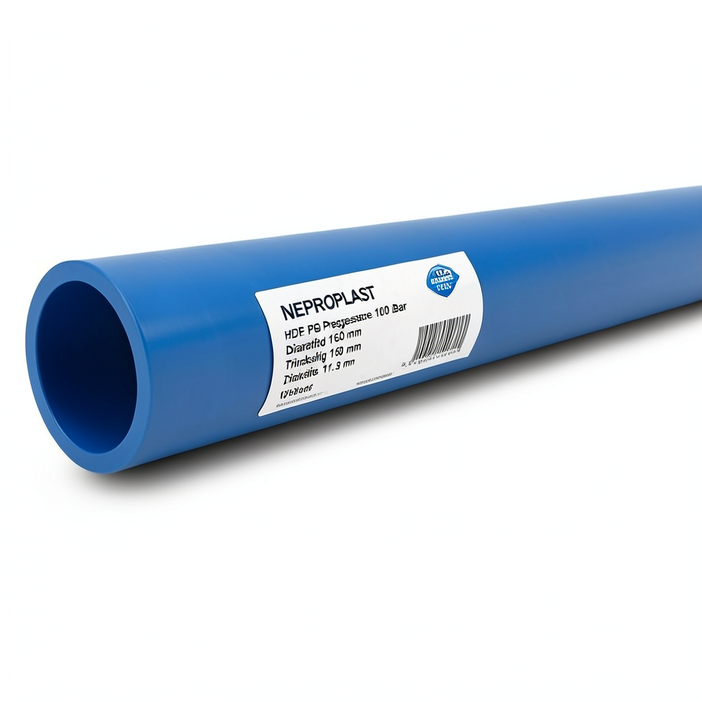 مواسير HDPE PE 80 ضغط 10 بار قطر 160 مم سمك 11.8 مم أزرق | نيبروبلاست