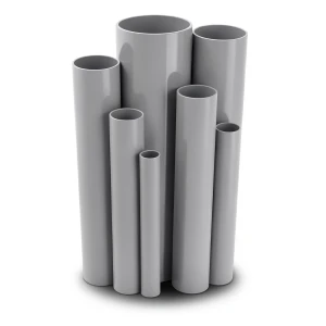 مواسير UPVC ضغط 12 بار قطر خارجي 219.4 مم سمك 11.9 مم لون رمادي
