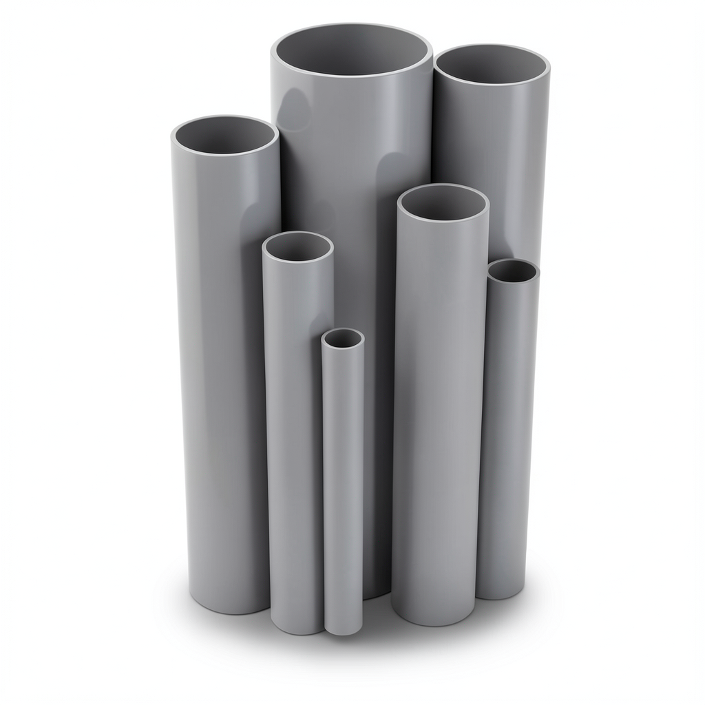 UPVC Pipes 15 Bar Pressure 219.4 mm Diameter 14.5 mm Thickness Gray