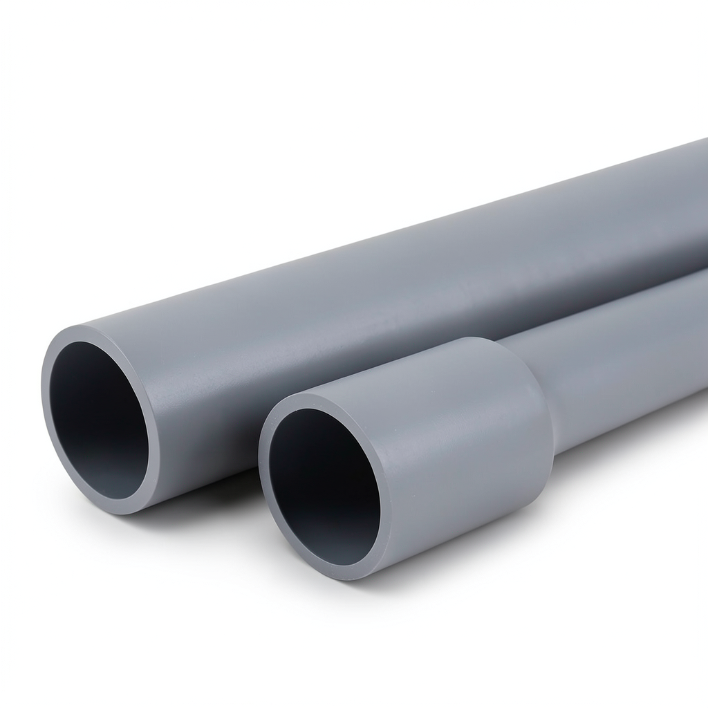 UPVC Pipes Sewage System Nominal Pressure 6 Bar Outside Diameter 225 mm Thickness 6.6 mm Gray