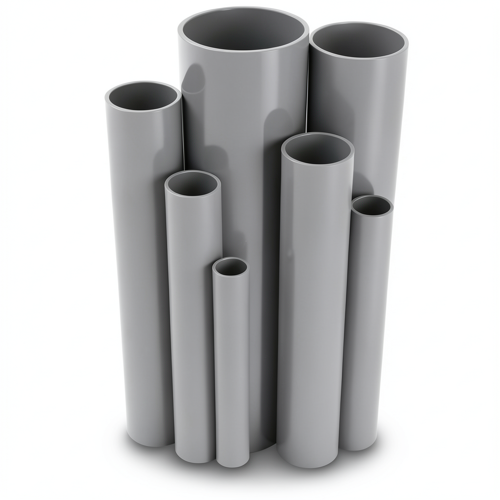 مواسير UPVC ضغط 6/20 قطر خارجي 20 مم سمك 1.5 مم لون رمادي