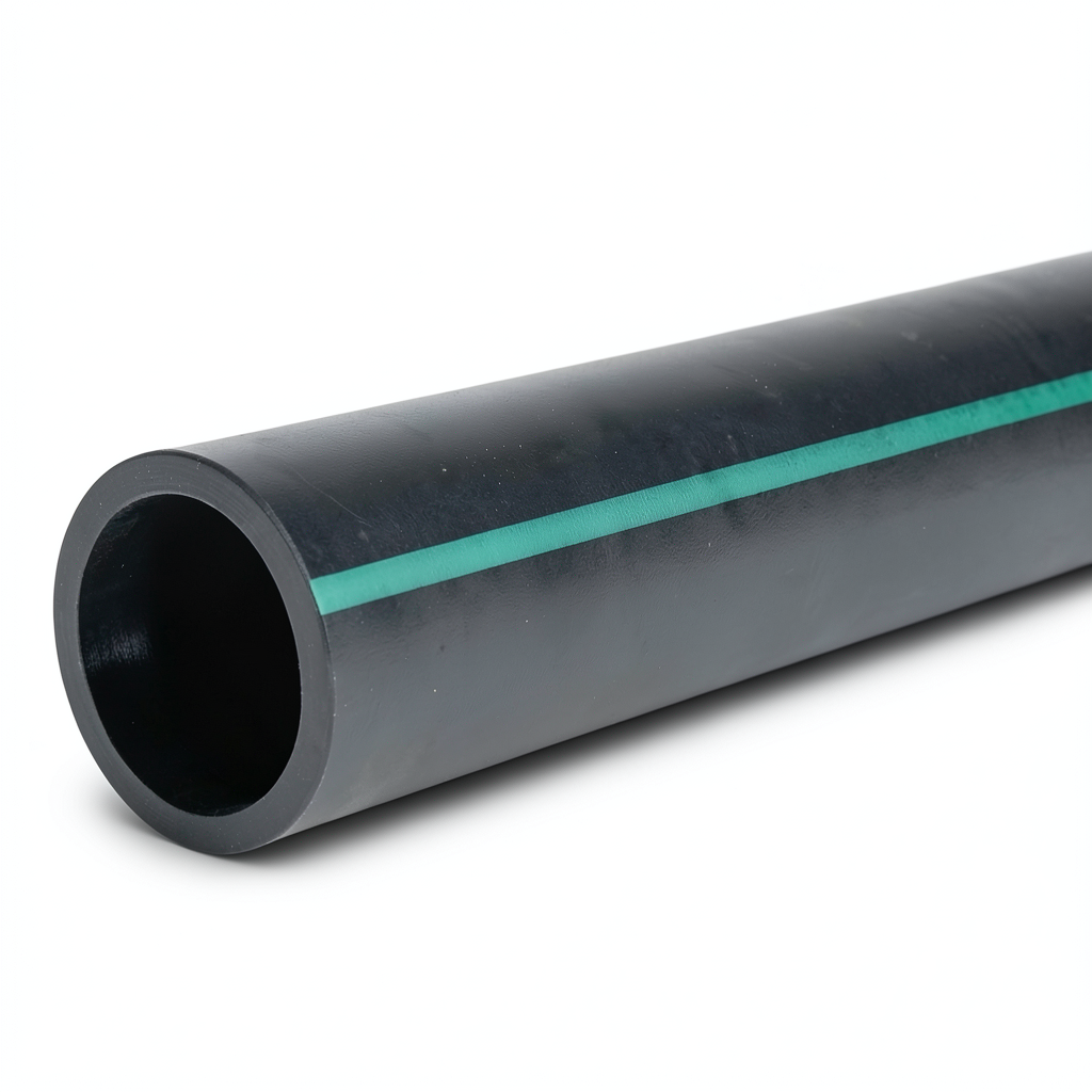 HDPE Polyethylene Pipe Pressure 4 Bar PE 80 Size 630 mm SDR 33 Black