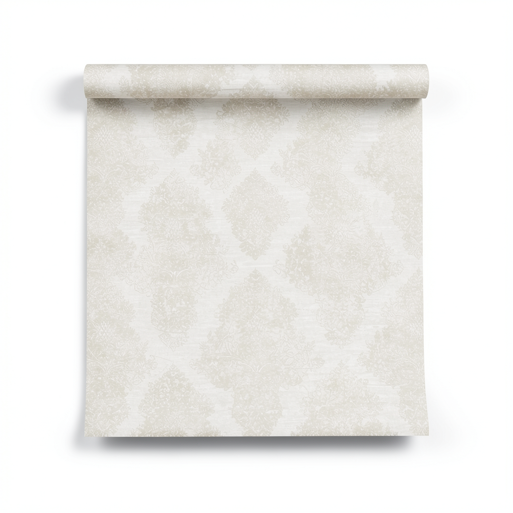 Italian Wallpaper Classic Design 10m x 1.06m, Pale Beige