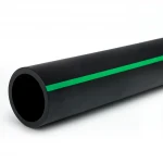 HDPE Plastic Pipe  Nominal Pressure 16 Bar [PE 80] Outside Diameter 250 mm  SDR 9  Color Black with Green Stripes | Almona Factory