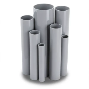 UPVC Pipes Outside Diameter 219.4 mm Thickness 3.7 mm Gray
