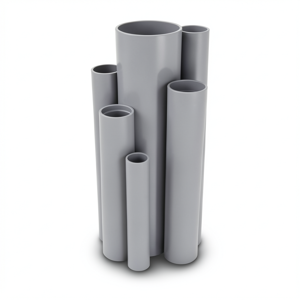 UPVC Pipes Nominal Pressure 6 Bar Outside Diameter 219.4 mm Thickness 6.1 mm Gray