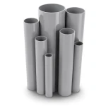 مواسير UPVC ضغط اسمي 6/20 بار مقاس 63 مم عمق التداخل 65 مم سمك 1.9 مم رمادي