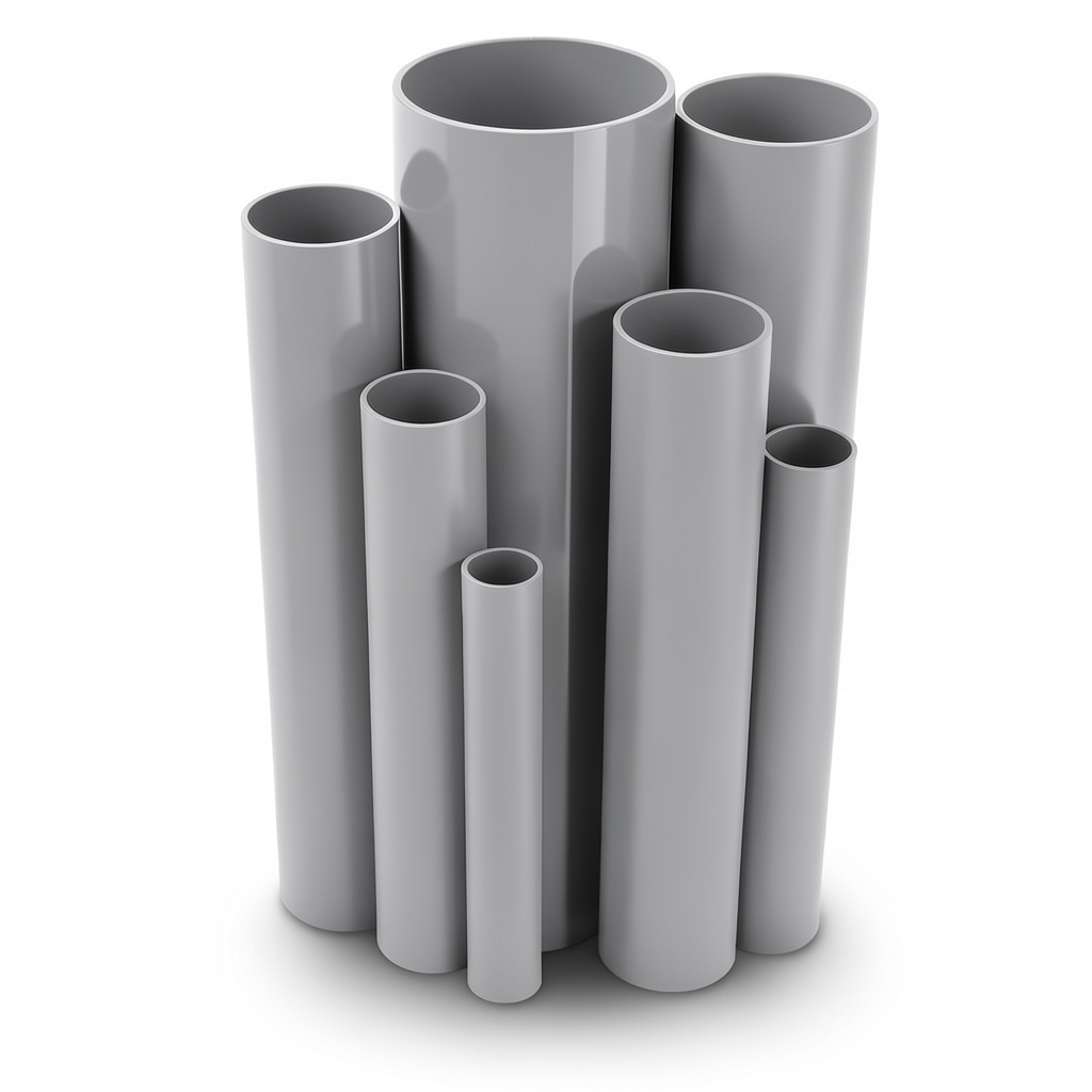 مواسير UPVC ضغط اسمي 6/20 بار مقاس 63 مم عمق التداخل 65 مم سمك 1.9 مم رمادي