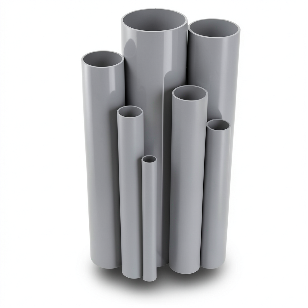 UPVC Pipes Nominal Pressure 6/20 Outside Diameter 200 mm Thickness 5.9 mm Gray
