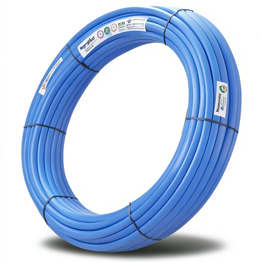 أنابيب HDPE نيبروبلاست PE 80 ضغط 10 بار قطر 75 مم سمك 5.6 مم لون أزرق | نيبروبلاست