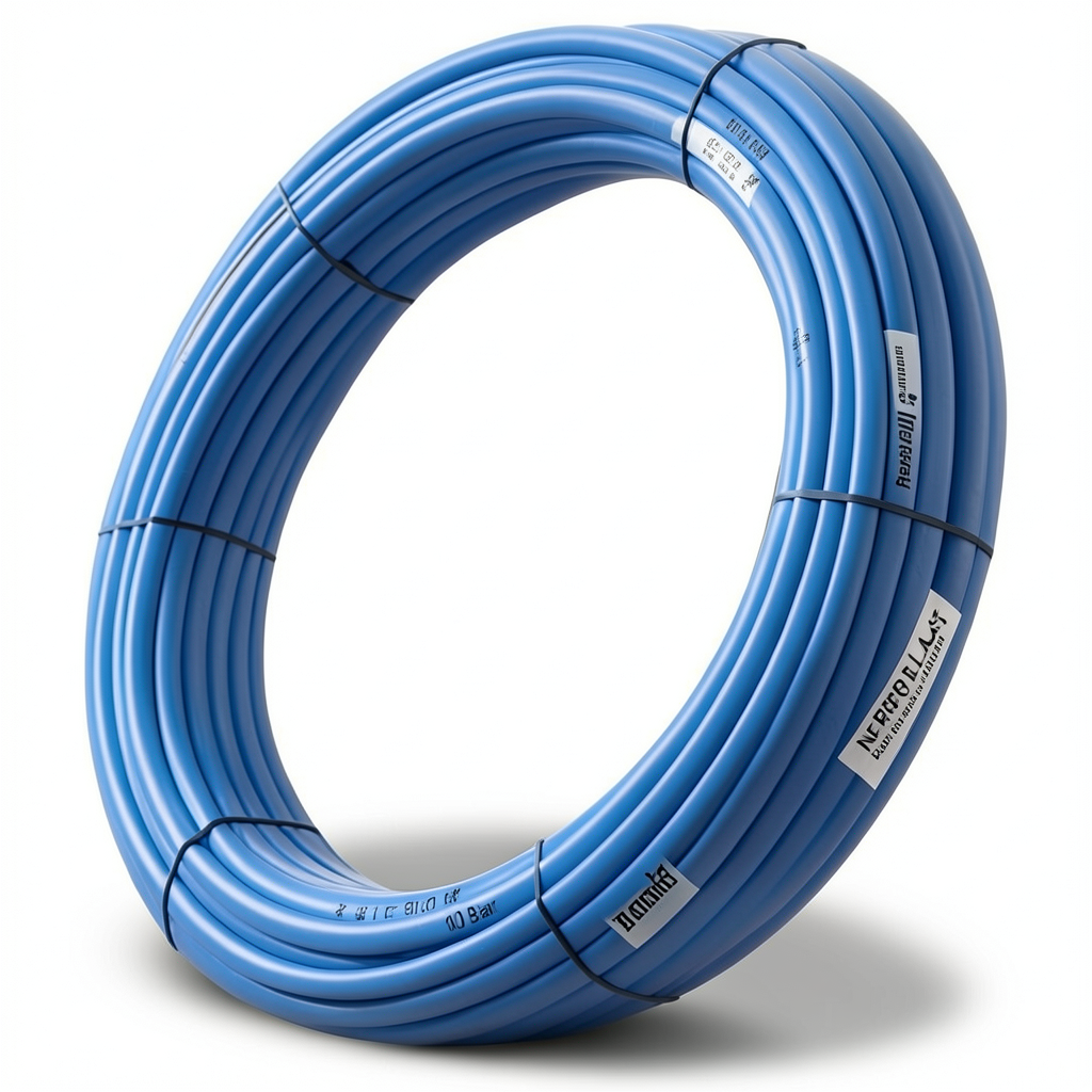 أنابيب HDPE نيبروبلاست PE 80 ضغط 10 بار قطر 90 مم سمك 6.7 مم أزرق | نيبروبلاست