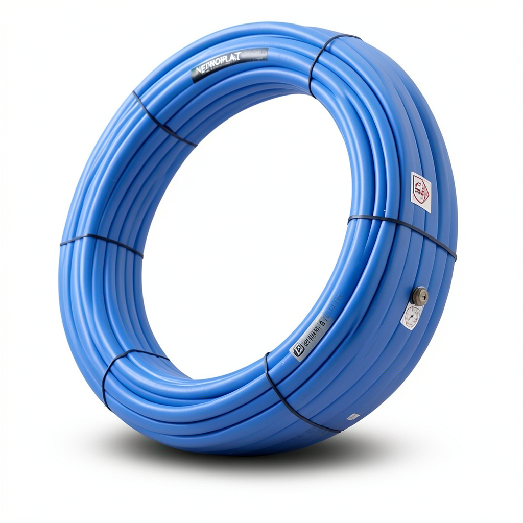 أنابيب HDPE PE 80 ضغط 6 بار قطر خارجي 50 مم سمك 2.3 مم لون أزرق | نيبروبلاست