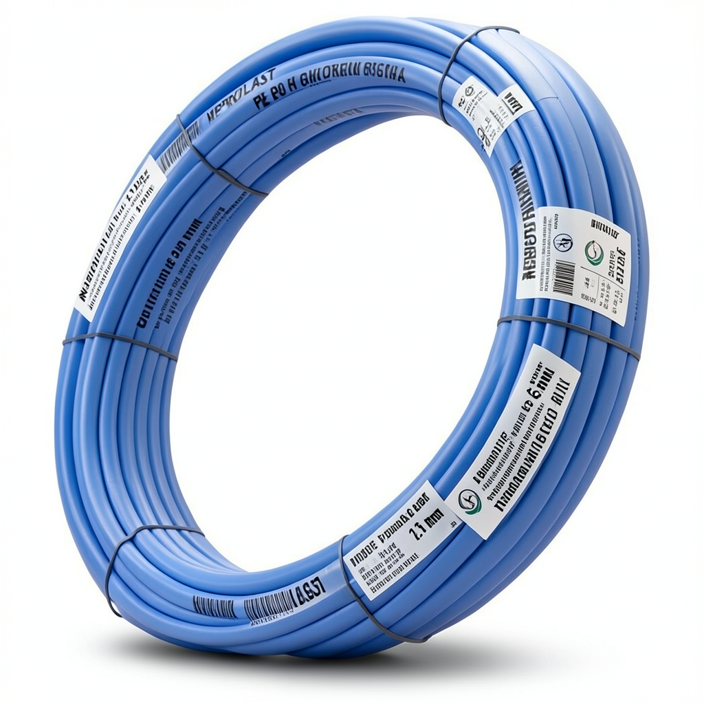 أنابيب HDPE PE 80 ضغط 6 بار قطر خارجي 63 مم سمك 2.9 مم لون أزرق | نيبروبلاست