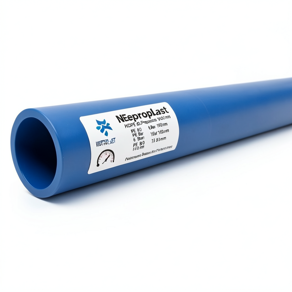 Neproplast HDPE Pipes PE 80 Pressure 6 Bar Outside Diameter 160 mm Thickness 7.3 mm Blue | NEPROPLAST