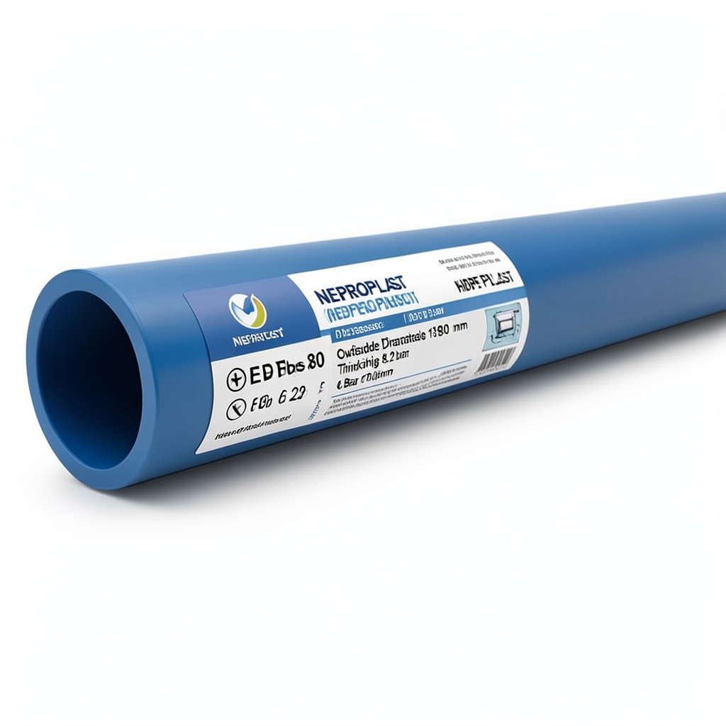HDPE Pipes PE 80 Pressure 6 Bar Outside Diameter 180 mm Thickness 8.2 mm Blue | NEPROPLAST