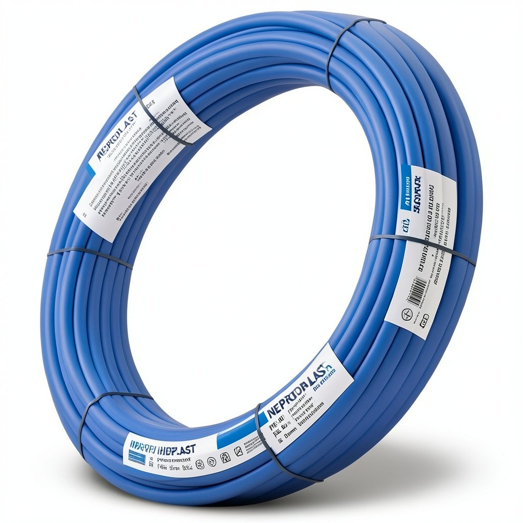 أنابيب HDPE نيبروبلاست PE 80 ضغط 10 بار قطر 90 مم سمك 6.7 مم أزرق | نيبروبلاست