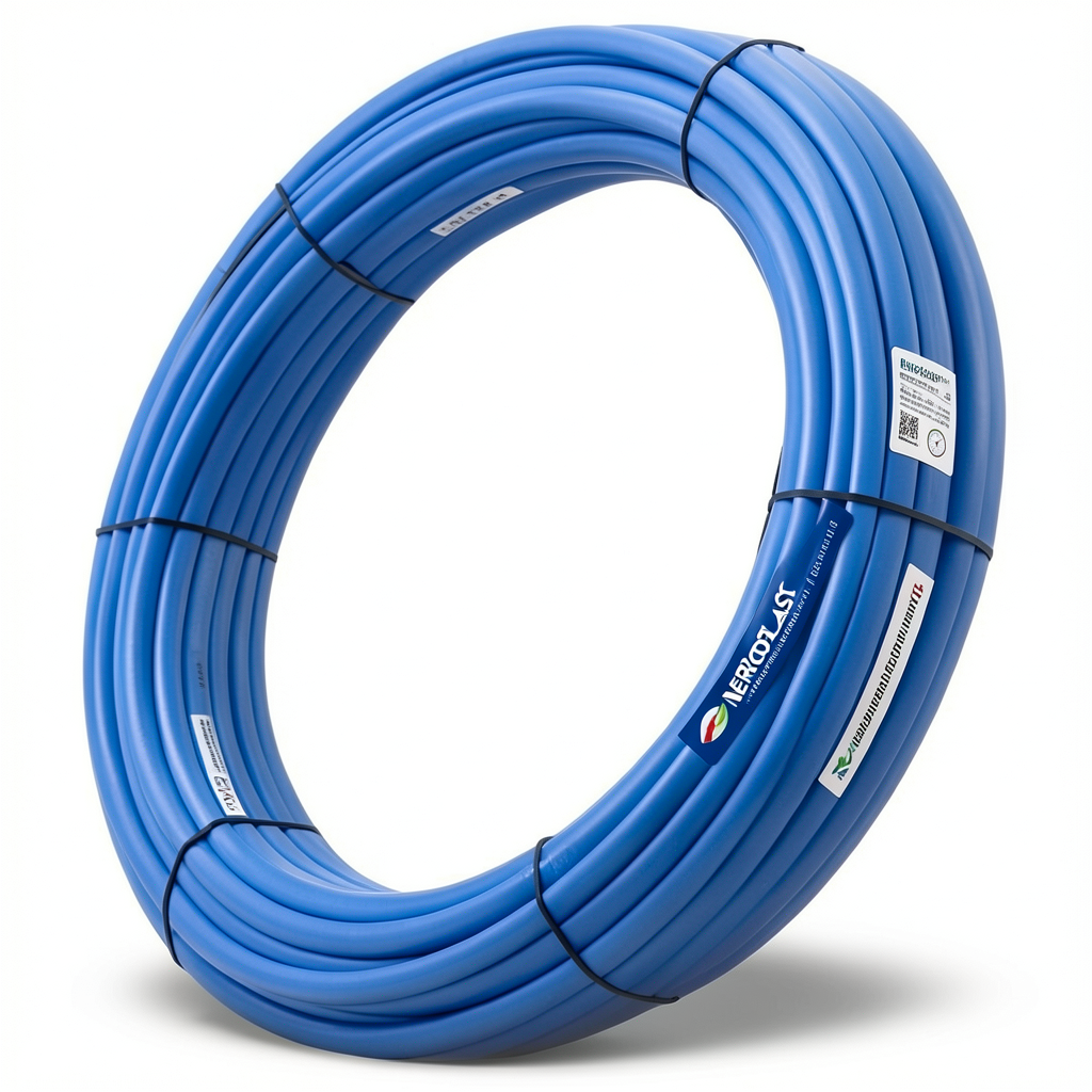 أنابيب HDPE PE 80 ضغط 10 بار قطر خارجي 110 مم سمك 8.1 مم لون أزرق | نيبروبلاست