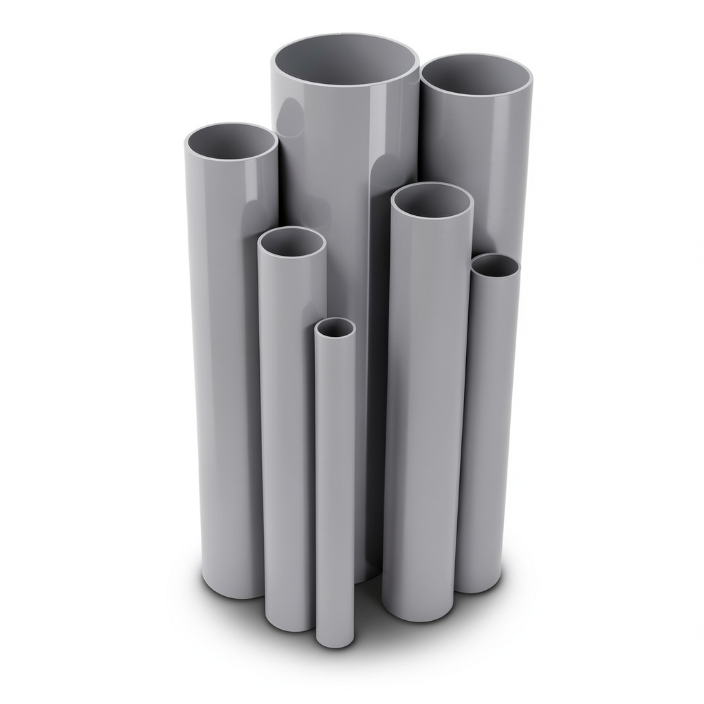 مواسير UPVC ضغط 10/20 قطر خارجي 40 مم سمك 1.9 مم لون رمادي
