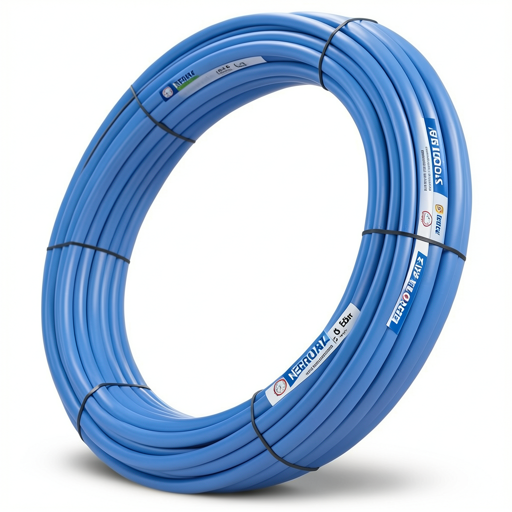 أنابيب HDPE PE 80 ضغط 6 بار قطر خارجي 63 مم سمك 2.9 مم لون أزرق | نيبروبلاست