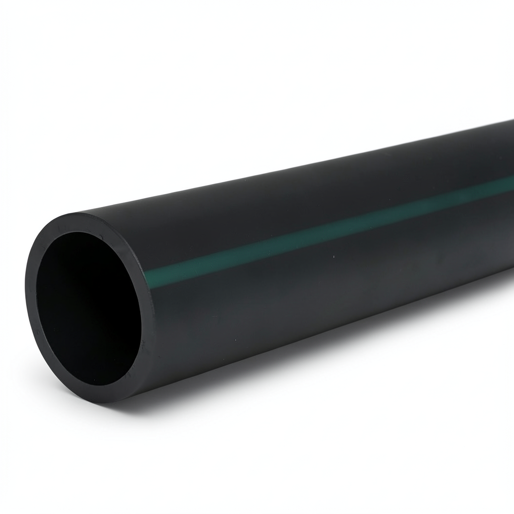 HDPE Polyethylene Pipe Pressure 4 Bar PE 80 Size 630 mm SDR 33 Black
