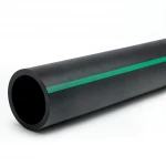 HDPE Plastic Pipe  Nominal Pressure 6 Bar [PE 63] Outside Diameter 250 mm  SDR 17.6  Color Black with Green Stripes | Almona Factory