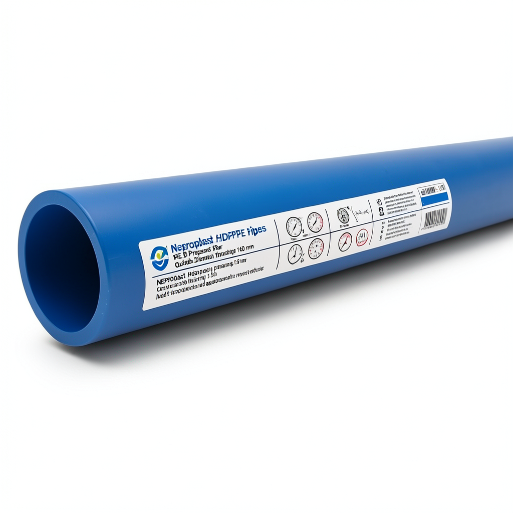 مواسير HDPE نيبروبلاست PE 80 ضغط 6 بار قطر خارجي 160 مم سمك 7.3 مم لون ازرق | نيبروبلاست