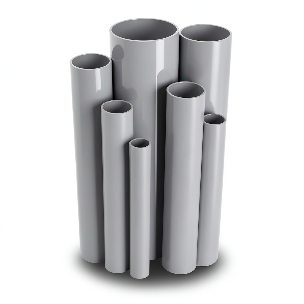 UPVC Pipes Nominal Pressure 10/20 Outside Diameter 200 mm Thickness 9.6 mm Gray