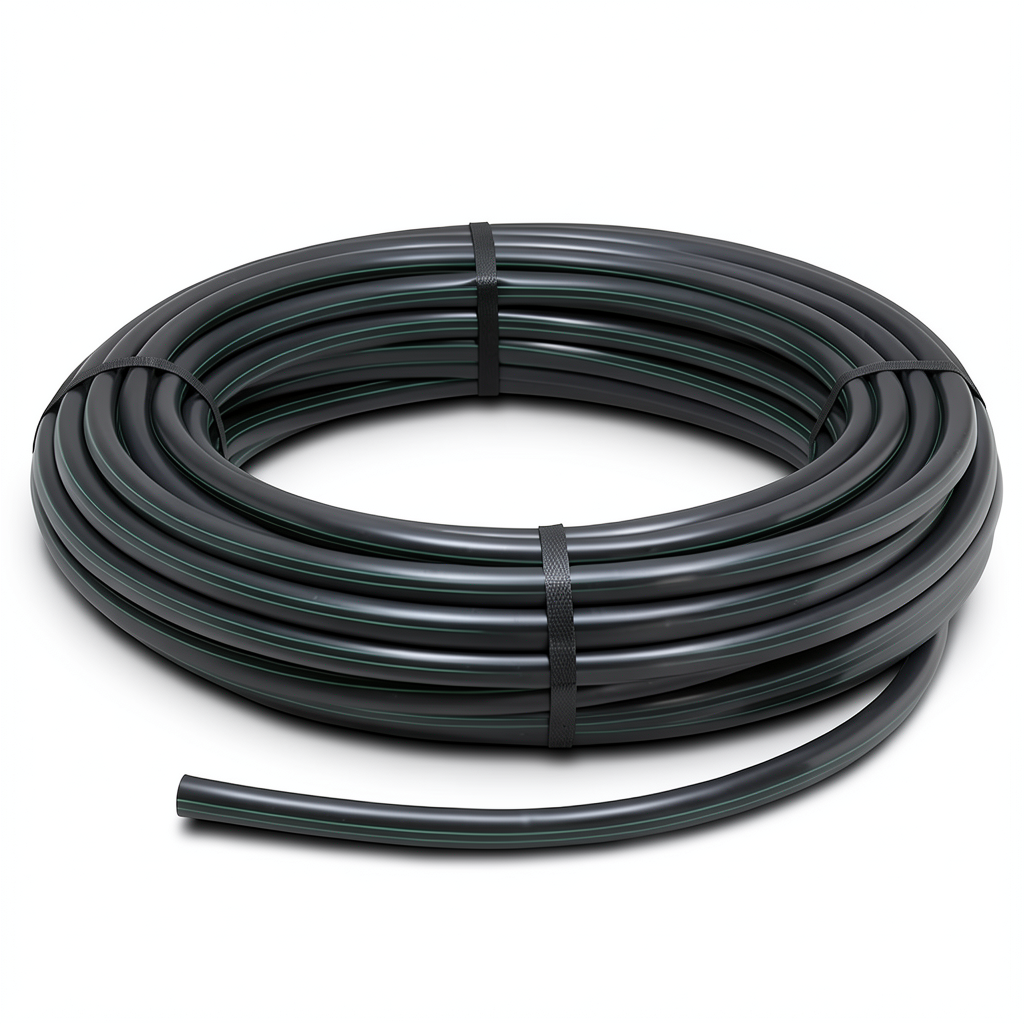 HDPE Plastic Coil Pipe PN 4 Bar PE 80 75 mm SDR 33 Black