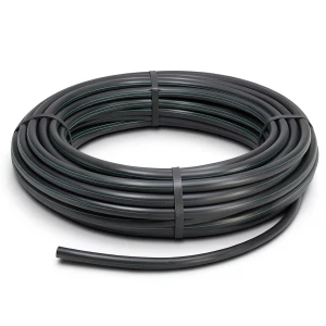لفة أنابيب HDPE ضغط 4 بار PE 80، قطر خارجي 110 مم SDR 33، لون أسود
