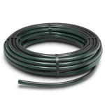 لفة أنابيب بلاستيك HDPE ضغط 10 بار PE 80 قطر خارجي 90 مم SDR 13.6 أسود مع خطوط خضراء