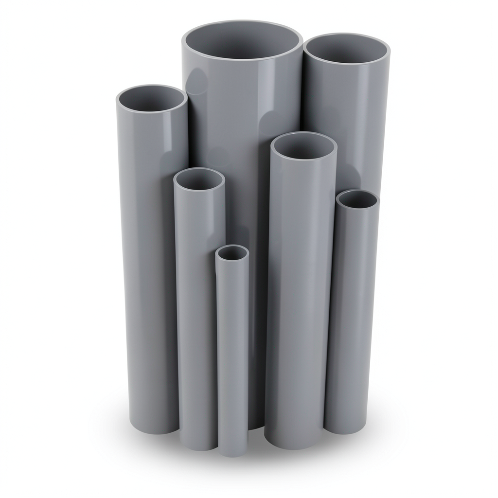 مواسير UPVC ضغط 10/20 قطر خارجي 40 مم سمك 1.9 مم لون رمادي