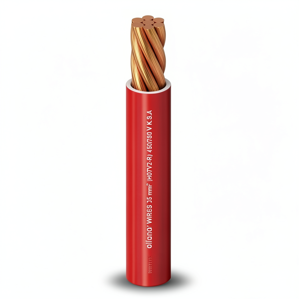 سلك مجدول نحاس عزل PVC مقاس 70 mm2 450/750V، لون أحمر | شركة الفنار
