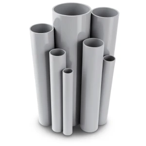 مواسير UPVC ضغط 10/20 قطر خارجي 90 مم سمك 4.3 مم لون رمادي