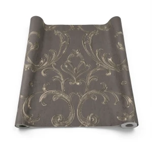 Italian Wallpaper Classic Design 10mx0.70m Dark Beige Color