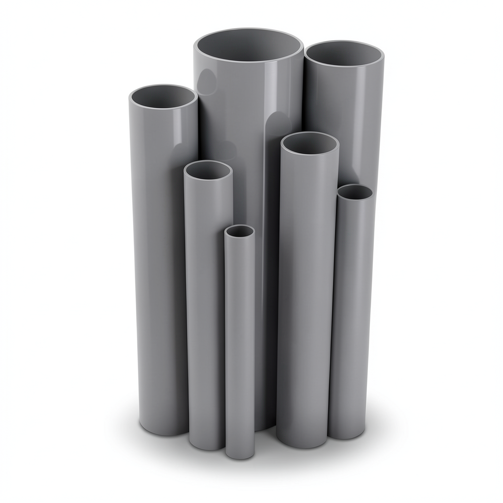 مواسير UPVC ضغط 10/20 قطر خارجي 250 مم سمك 11.9 مم لون رمادي