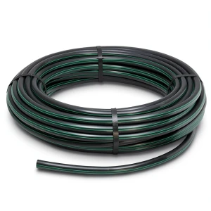 HDPE Plastic Coil Pipe PN 10 Bar PE 80 OD 160 mm SDR 13.6 Black with Green Stripes