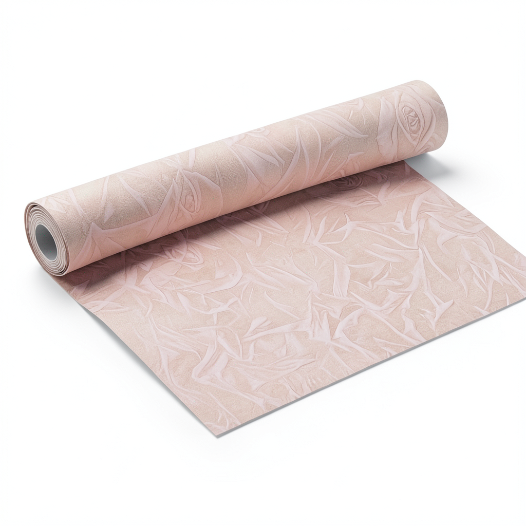 Italian Wallpaper Rose Color Patterned Design, Size 10m x 0.73m