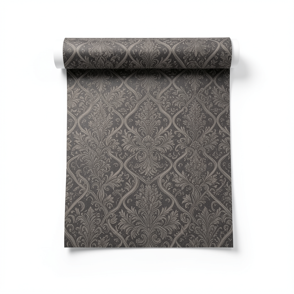 Italian Wallpaper Pattern Design 10m x 1.06m, Dark Beige