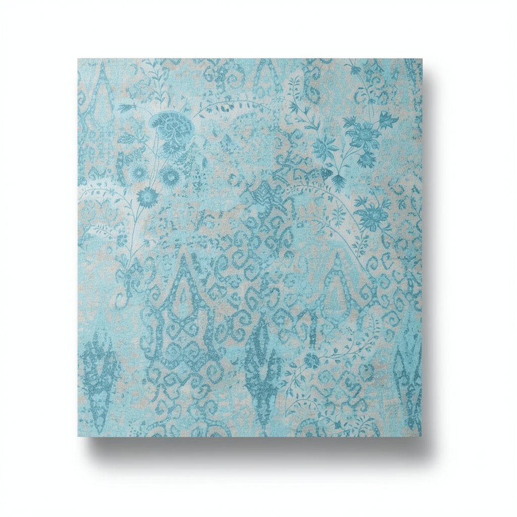 Italian Patterned Wall Covering 10 m x 1.06 m Turquoise, Model 5924