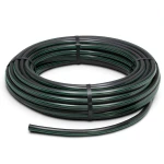 لفة أنابيب HDPE ضغط 10 بار [PE 80] قطر خارجي 160 مم SDR 13.6 لون أسود مع خط أخضر