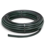 لفة أنابيب HDPE ضغط 10 بار [PE 80] قطر خارجي 160 مم SDR 13.6 لون أسود مع خط أخضر