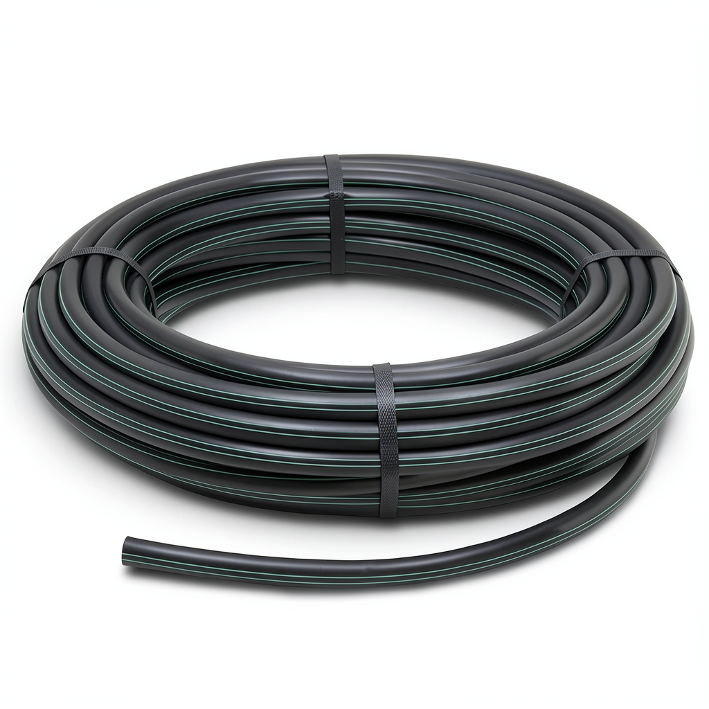 HDPE Plastic Coil Pipe Nominal Pressure 6 Bar PE 80 OD 125 mm SDR 22 Black