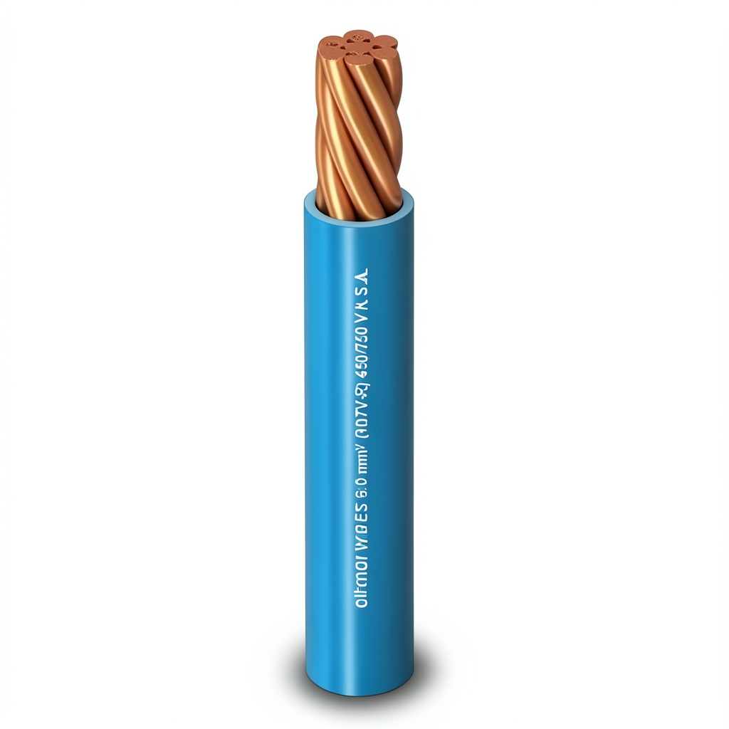 Stranded Single Wire 6mm² 450/750V Copper Conductor PVC Insulation, Blue | Al Fanar