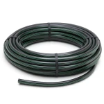 لفة أنابيب HDPE ضغط 12.5 بار PE 80 قطر خارجي 63 مم SDR 11 أسود مع خطوط خضراء